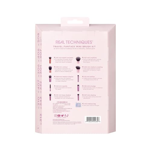 Real Techniques Reise-Fantasy-Pinselset, Make-up-Pinsel, Mini-Größe, perfekt für 10