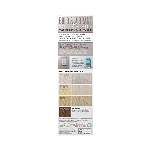Knight & Wilson Colour-Freedom Silver Blonde Semi-Permanent Hair Colour Mask 150ml Vegan Ammonia Free 4