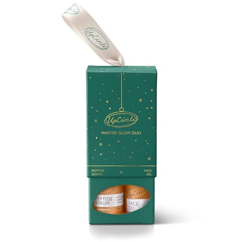 UpCircle Winter Glow Duo: Peptide Serum & Organic Face Oil Set with Niacinamide