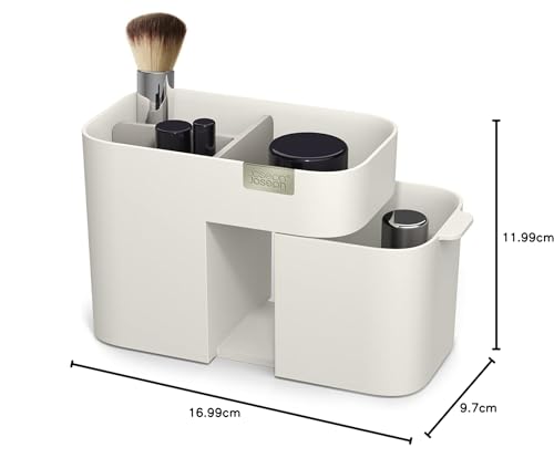 Joseph Joseph Viva Compact Makeup Cosmetic Organiser with Drawer - Shell Grey 3