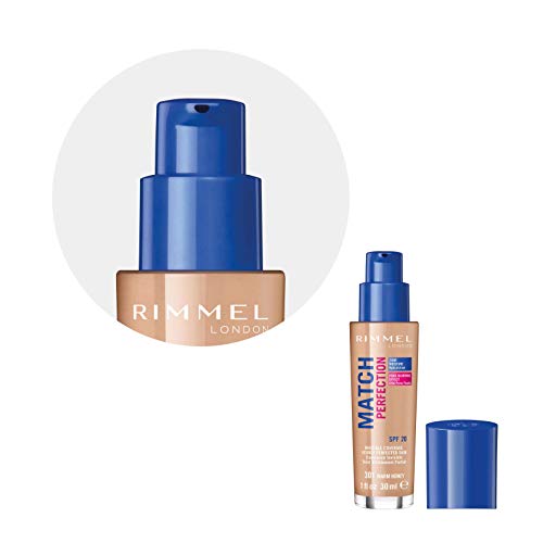 Rimmel Match Perfection Foundation 301 Warm Honey - Medium Coverage, 24hr Hydration, SPF20 10
