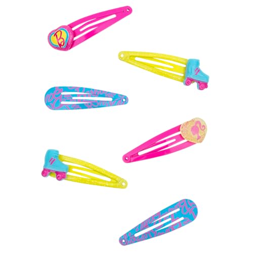 Barbie Official 6-Piece Children's Hair Clips Set - Vibrant & Gentle Slides