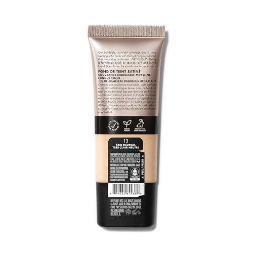 e.l.f. Soft Glam Satin Foundation - Medium Buildable Coverage - 13 Fair Neutral