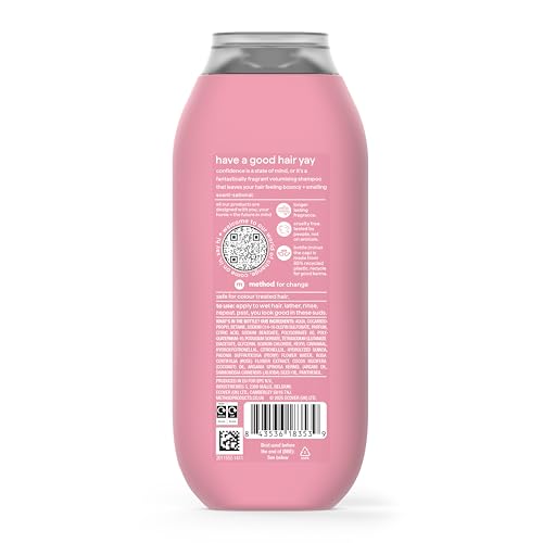 Method Volumen-Shampoo, Duftrichtungen: Peace and Petals, Pfingstrose, Rosenwasser &amp; Quinoa-Protein, sulfatfrei, 350 ml