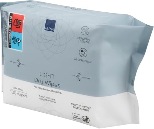 ABENA Leichte Trockentücher, 3 Packungen à 100 Tücher, 30 x 27 cm, Saugfähigkeitsstufe 1 3