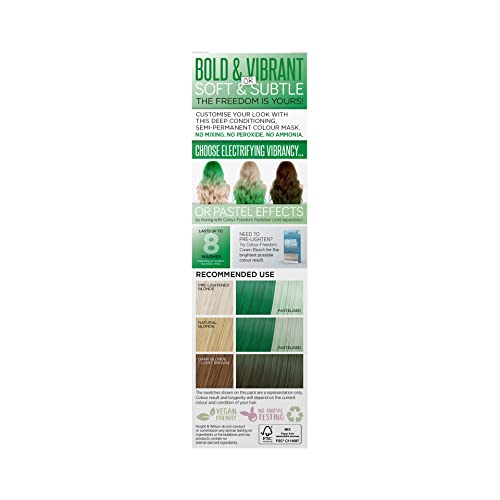 Knight &amp; Wilson Colour-Freedom Green Emerald Semi-Permanente Haarfarbe, ultra-lebendige vegane Farbmaske mit Glanzverstärker-Komplex, ammoniakfrei, hält bis zu 6-10 Haarwäschen, 150 ml, Verpackung kann variieren 3