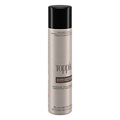 TOPPIK Coloured Hair Thickener Spray, Medium Brown for Thinning Hair, 180ml 12