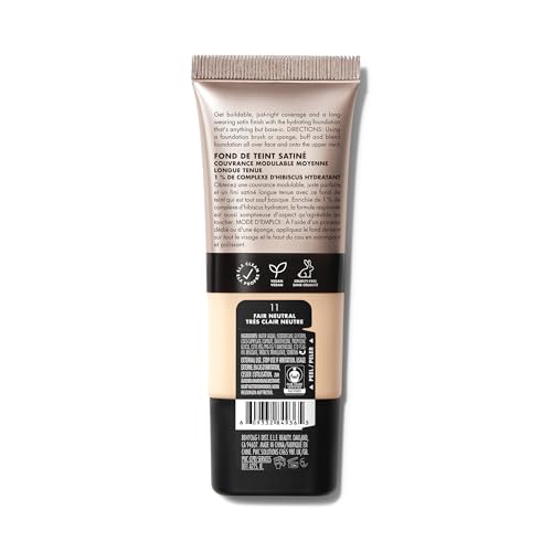 e.l.f. Soft Glam Satin Foundation - Medium Buildable Coverage, Long-Lasting, 10 Fair Cool
