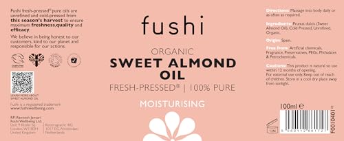 Fushi Süßes Goldmandelöl Bio 100 ml | Frisch gepresst | Ideal für Dul 9