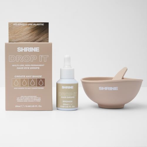 SHRINE Drop-It BRONDE Haarfarben-Tropfen | Semi-permanente, vegane, individuell anpassbare Haarfarbe | Mit Spülung mischen | Tierversuchsfreie, temporäre Bronde-Haarfarbe