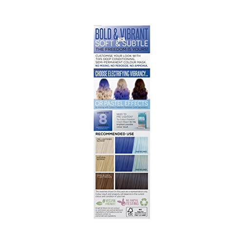 Knight &amp; Wilson Colour-Freedom 150ml Truly Blue Semi-Permanente Haarfarbe - Ultra-Brillante, vegane Farbmaske mit Glanzverstärker-Komplex - Ammoniakfreie Farbe, hält bis zu 6-10 Haarwäschen 3