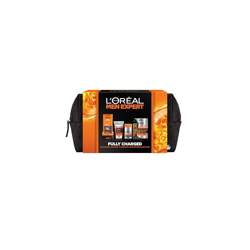 L'Oreal Men Expert Hydra Energetic 4-Piece Gift Set with Washbag for Men
