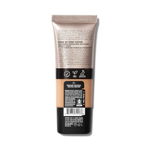 e.l.f. Soft Glam Satin Foundation - 31 Medium Neutral - Buildable Medium Coverage