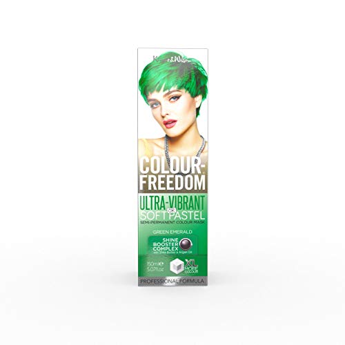 Knight &amp; Wilson Colour-Freedom Green Emerald Semi-Permanente Haarfarbe, ultra-lebendige vegane Farbmaske mit Glanzverstärker-Komplex, ammoniakfrei, hält bis zu 6-10 Haarwäschen, 150 ml, Verpackung kann variieren