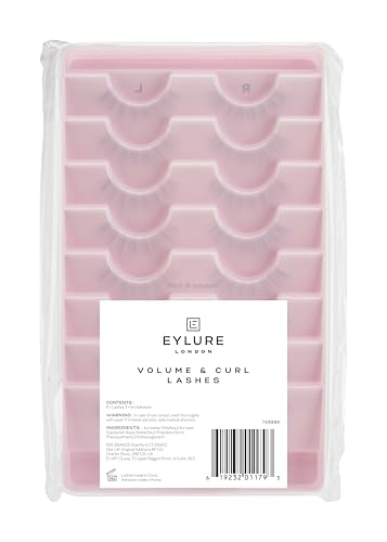 Eylure Lash Board Volume & Curl False Lashes - 8 Pairs with Latex-Free Glue