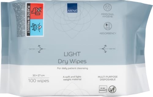 ABENA Leichte Trockentücher, 3 Packungen à 100 Tücher, 30 x 27 cm, Saugfähigkeitsstufe 1