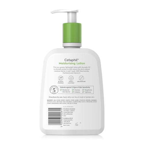 Cetaphil Moisturising Lotion for Face & Body, 1L, Restores Moisture Barrier 10