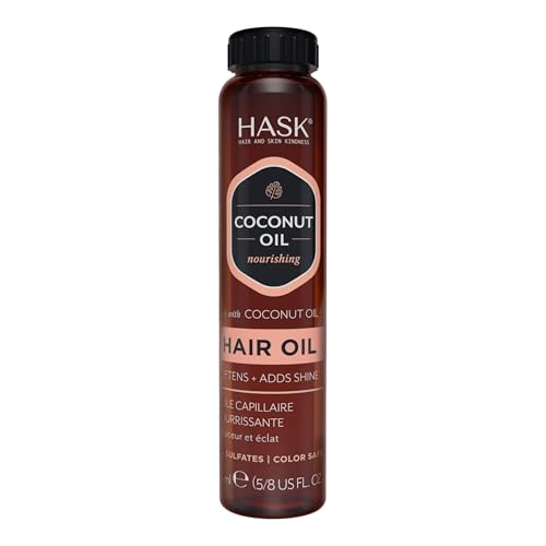 HASK Monoi Coconut Nourishing Shine Oil for Radiant Shine, 18 ml