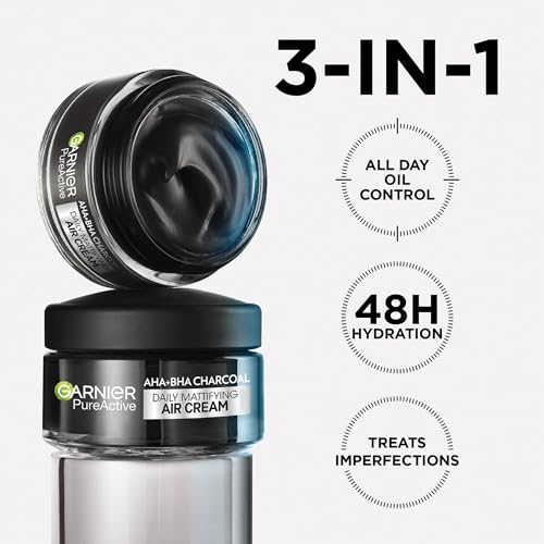 Garnier Pure Active AHA+BHA Charcoal Daily Mattifying Air Cream for Oil Control 3