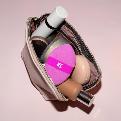 Real Techniques Miracle 2-in-1 Puderquaste, doppelseitig, in Originalgröße, mit wendbarem Gummiband, Präzisionsspitze, für flüssige, cremige und pudrige Produkte, 1 Stück 14