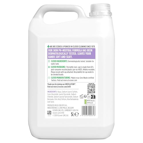 Ecover Hand Wash Refill, Lavender and Aloe Vera Scent, Dermatologically Tested