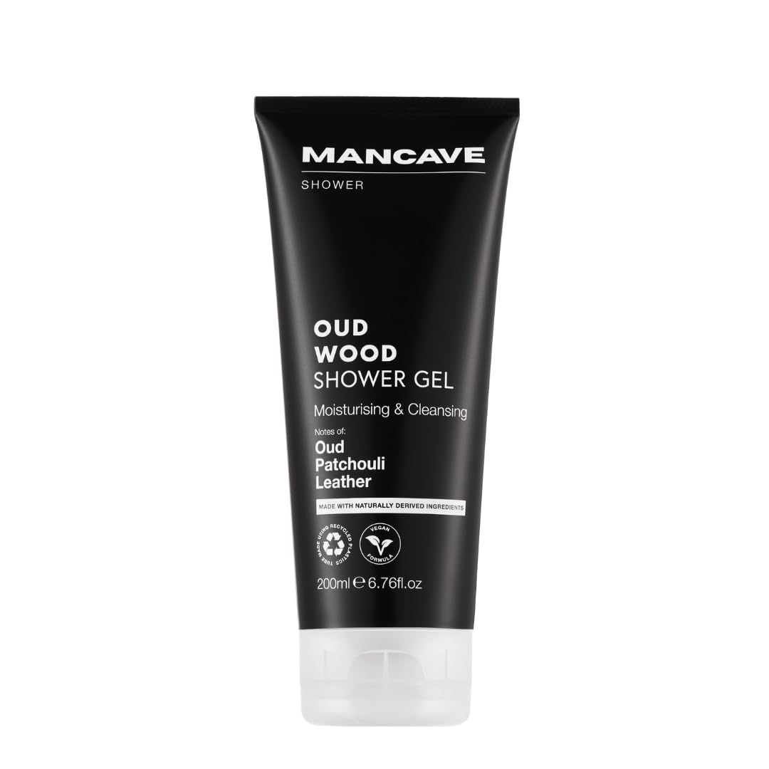 ManCave Oud Wood Shower Gel 200ml - Premium Moisturising Body Wash for Men, Sulphate & Paraben Free 1