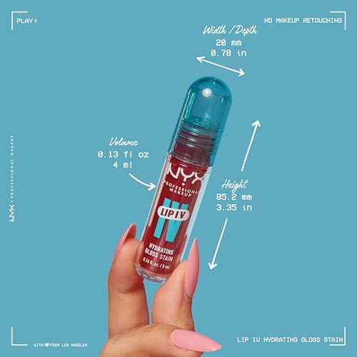 NYX Professional Makeup Lip IV Lip Stain - Vitamin-Infused Hydrating Gloss with 12HR Wear 9