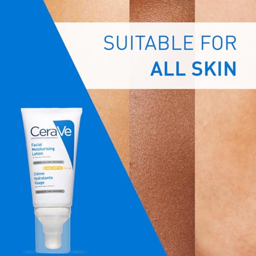 CeraVe AM Facial Moisturising Lotion SPF 50 for Normal to Dry Skin 52ml with UV Protection 10