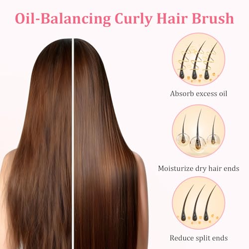 Euqvunn Dual-Bristle Hair Brush with Boar Bristles for Detangling, Shine, and Scalp Massage 4