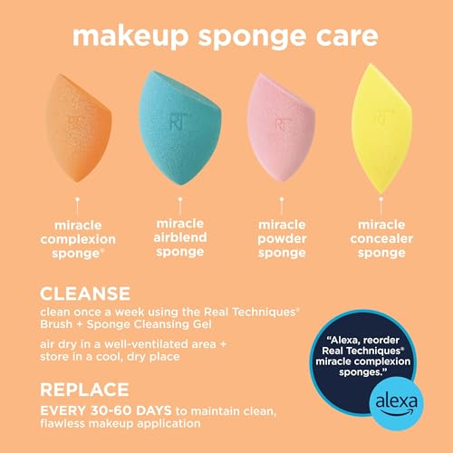 Real Techniques Everyday Essentials + Make-up-Schwamm-Set, 4 Make-up-Pinsel 13