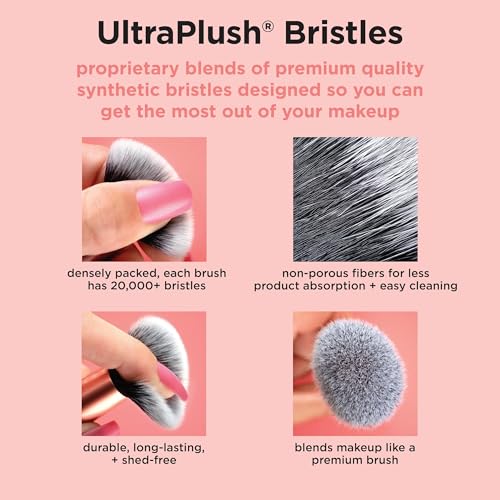 Real Techniques Everyday Essentials + Make-up-Schwamm-Set, 4 Make-up-Pinsel 10