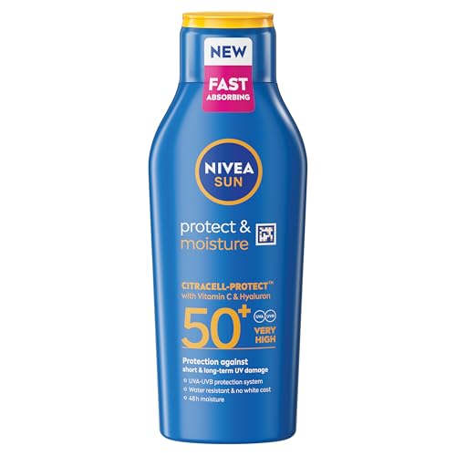 NIVEA SUN Protect & Moisture Sun Cream Lotion SPF 50 (400 ml) - Water-Resistant