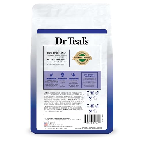 Dr Teal's Unscented Pure Epsom Salt Therapeutic Soak, 4lb