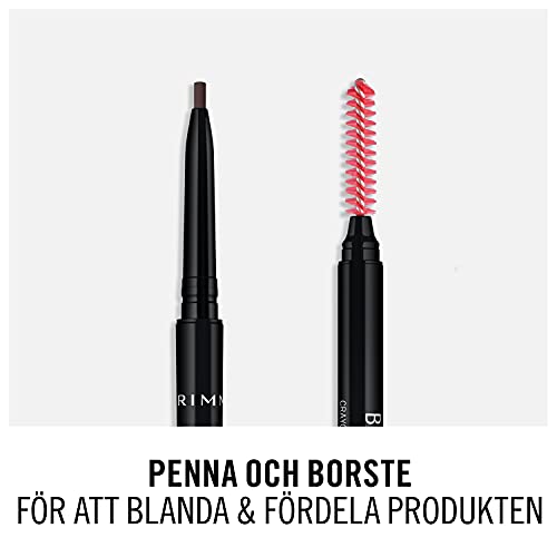 Rimmel Brow Pro Micro Ultra-Fine Precision Pencil - Dark Brown 003 for Defining & Filling 10