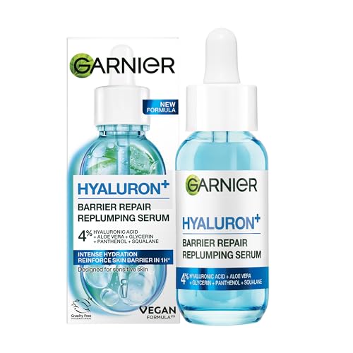 Garnier Hyaluron+ Barrier Repair Replumping Serum with 3% Hyaluronic Acid, Aloe & Glycerin, 30ml