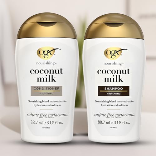 OGX Nourishing + Coconut Milk Shampoo for Strength and Elasticity, Travel Size 88.7 ml 10