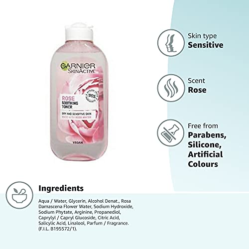 Garnier Natürliches Rosenwasser Gesichtswasser für empfindliche Haut 200 ml (Verpackung kann variieren) 5