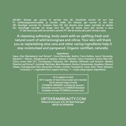 Urtekram Blown Away Wild Lemongrass Body Wash, 500 ml