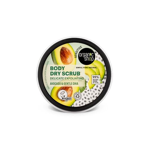 Organic Shop Delicate Exfoliating Dry Body Scrub with Avocado & Chia 250ml