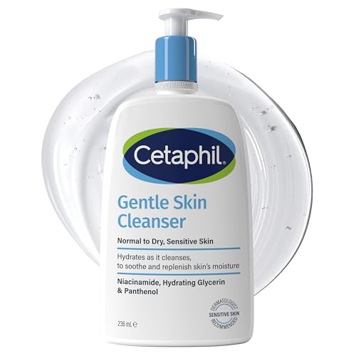 Cetaphil Gentle Skin Cleanser 236ml for Normal to Dry Sensitive Skin with Niacinamide & Glycerin