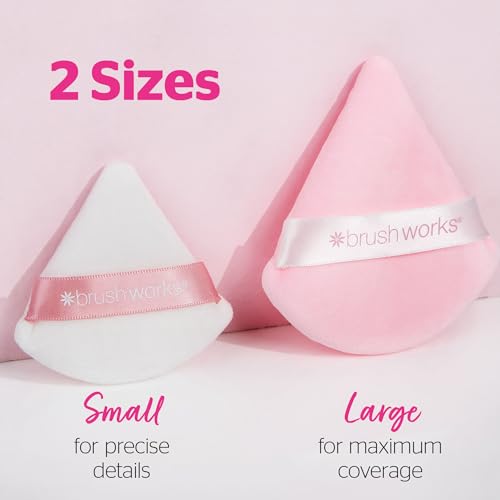 Brushworks Triangular Powder Puff Duo for Flawless, Airbrushed Makeup Setting 3