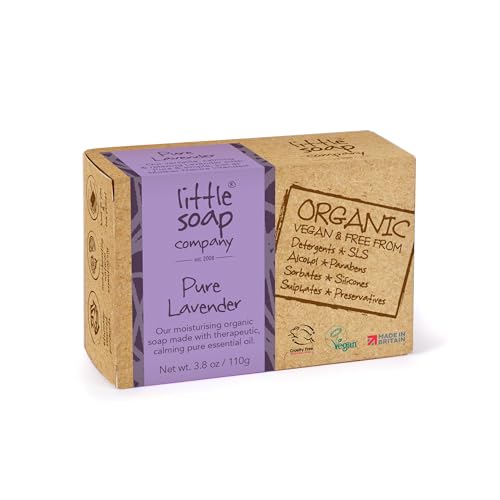 Little Soap Company Organic Lavender Soap Bar - Vegan, Cruelty-Free, Natural (110g)