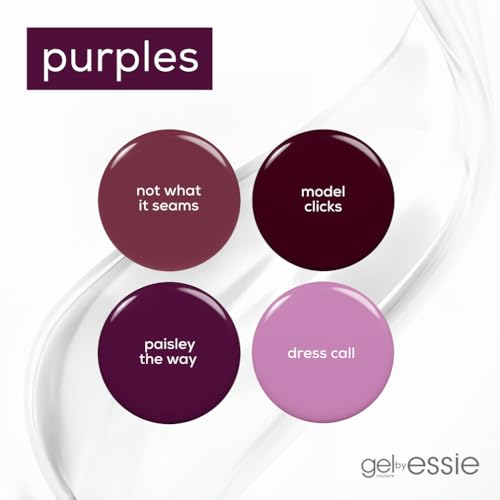 essie Gel Couture Nail Polish in Model Clicks - Dark Red Burgundy, Long-Lasting Gel Effect 10