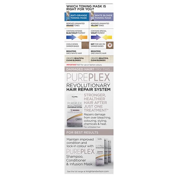 Knight & Wilson Colour-Freedom Blonde Anti-Yellow Toner Mask, Semi Permanent Conditioning Treatment 150ml 3