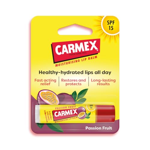 CARMEX Passionfruit Lip Balm Click Stick with SPF 15 for Intense Hydration
