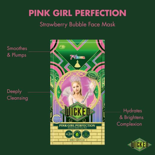 7th Heaven Wicked Bubble Face Mask Glinda Strawberry Peel Off Mask with Hyaluronic Acid 3