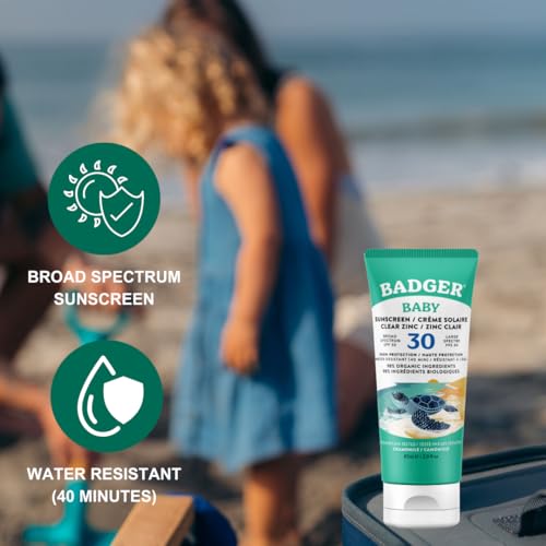 Badger Baby Sunscreen Cream SPF30 Broad Spectrum Water Resistant Zinc Oxide 3