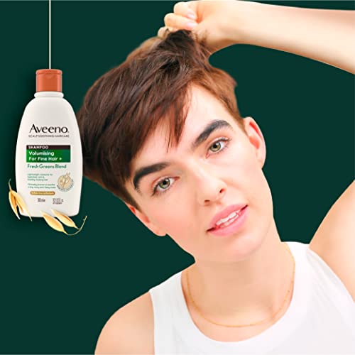 Aveeno Scalp Soothing Haircare Volumising Shampoo, Fresh Green Blend, mit kolloidalem Haferextrakt, für feines Haar, beruhigt trockene, juckende und schuppige Kopfhaut, pH-neutral, klinisch getestet, 300 ml 11
