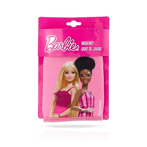 Official Barbie Children's Bath Wash Mitt - Soft Flannel Alternative Sponge