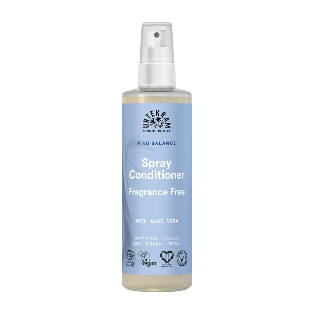 Urtekram Duftfreier Spray-Conditioner – Milde Bio-Formel, 100 % natürliche Inhaltsstoffe, beruhigende Aloe-Vera-Extrakte, Leave-in-Conditioner, Pflege für empfindliche Kopfhaut – 250 ml (1er-Packung)